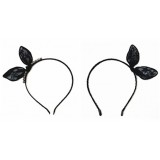HA3162-Black Lace Cat Ear Headband